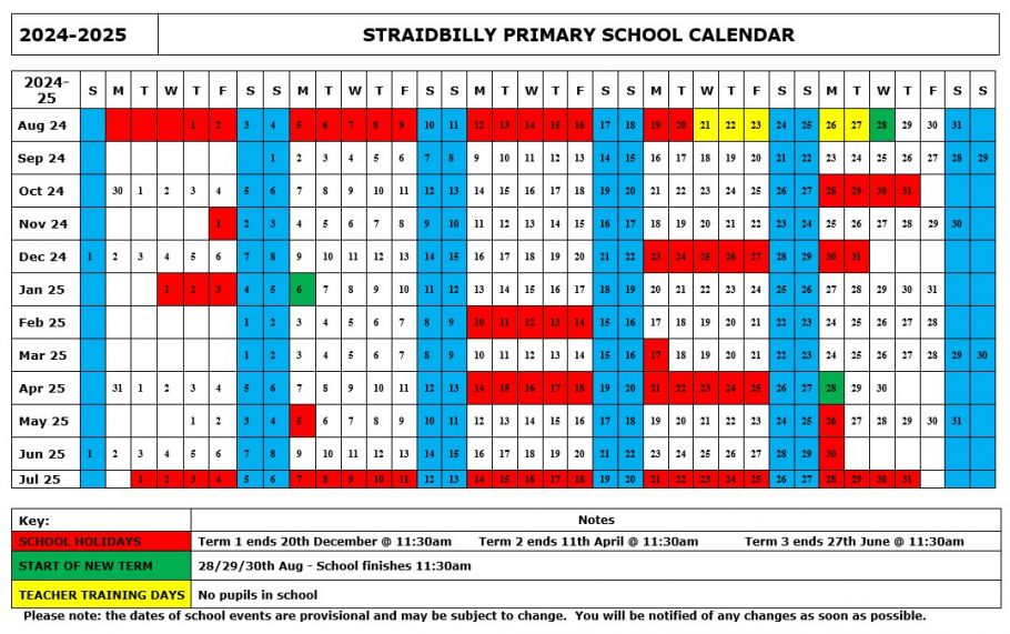 School Calendar 2024-2025